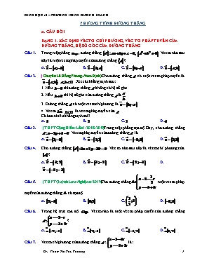 Bài tập Hình học Lớp 10 Phương trình đường thẳng